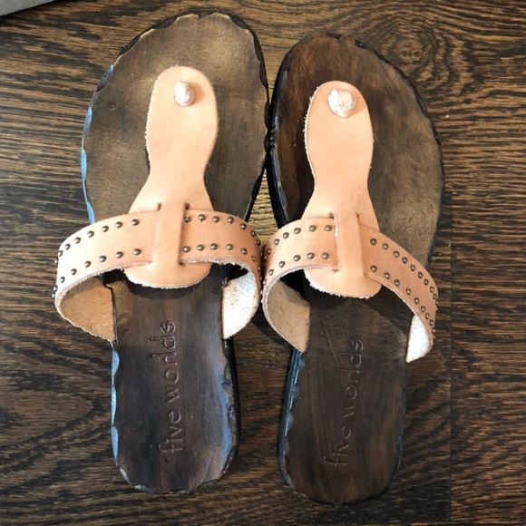 Goodyear Leather Chic Studded Thong Sandals - Picture 3 of 5